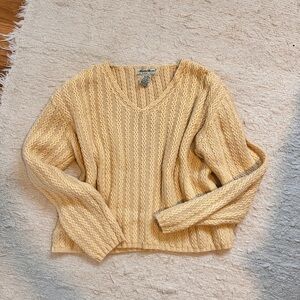 Eddie Bauer Women's Cream V-Neck Sweater